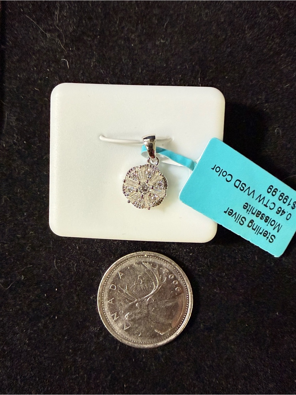 Sterling Silver Moissanite Flower Necklace (New) - Picture 3 of 5
